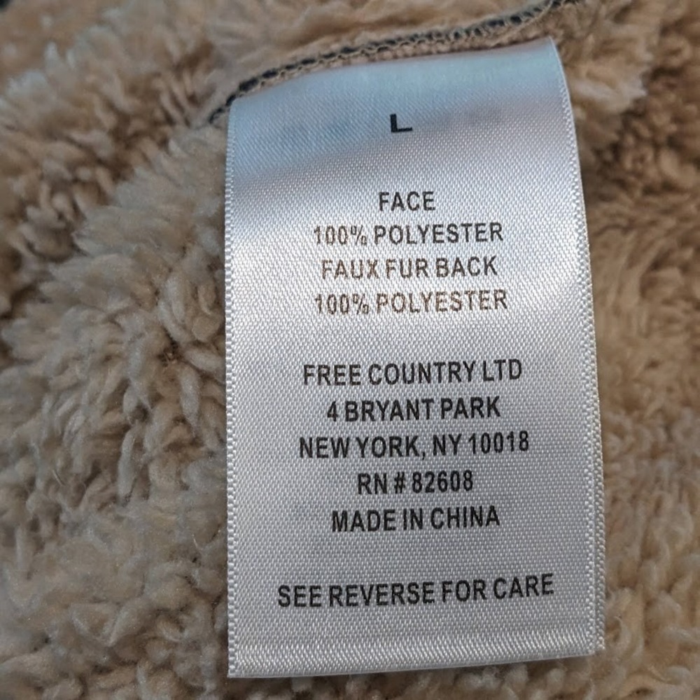 Free Country Mens Plaid Fleece Shirt Jacket Sherpa Lined Blue Brown Grey L - Picture 11 of 13